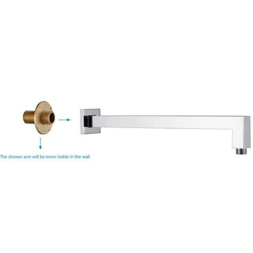 L Shaped Square Brass Shower Arm