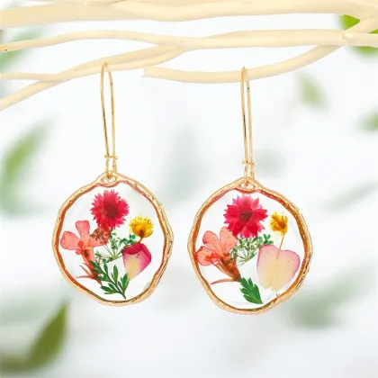 Customized Professional Pressed Flower Earrings - Bohemian Fashion Earrings Trend 2022