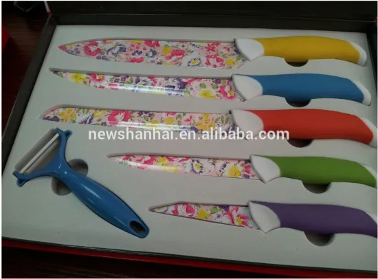 6pcs coating stainless steel color knife set