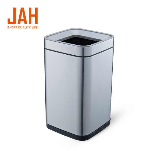 JAH Stainless Steel Big Square Wastepaper Basket Dustbin