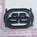 Boucle de chaussure et clip en métal avec logo noir, accessoires