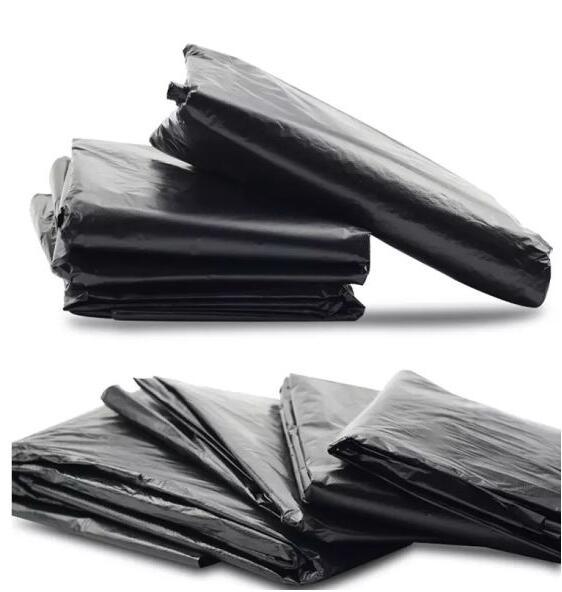 Poly Garbage Bag, Black Non-Printed Contractor Bag, Flat Folded, 33" X 50" , 3.8 Mil, (100) Bags