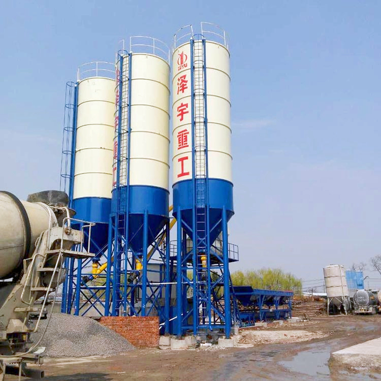 HZS25 mini stationary bucket-type concrete batching plant