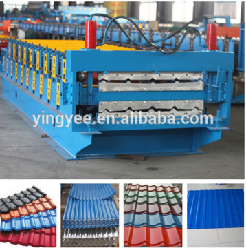 Standard Color glazed tile roof steel roll forming machine with best service
