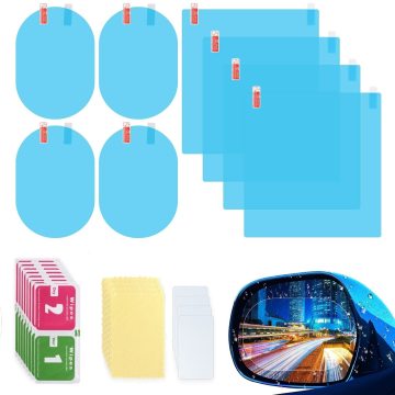 2 Sets 8 Pcs Car Side Mirror and Window Rainproof Film - Waterproof and Anti-Fog Nano Coating Car Film