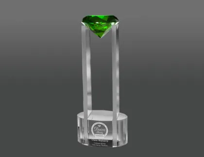 Green diamond in sky