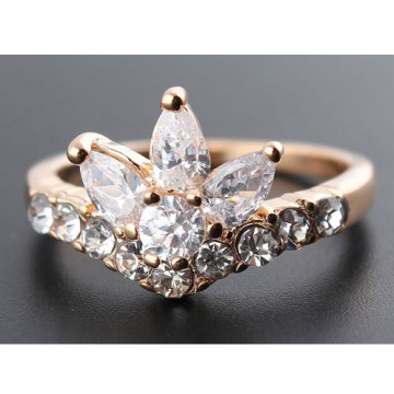 Crown-shaped CZ Diamond Ring for Women
