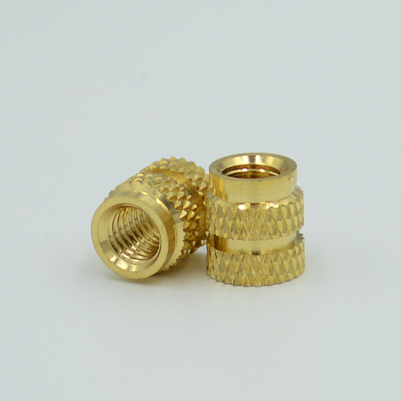 CNC produced brass thread insert for plastic