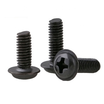 Carbon Steel Screws PWM Black Slot Round Head with Washer