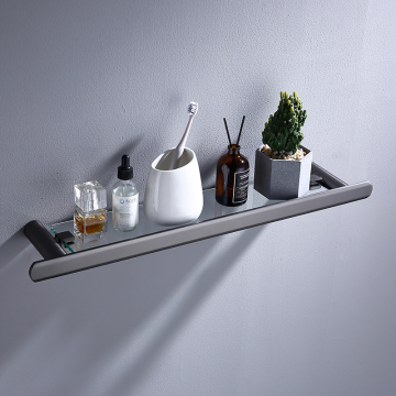 Brass Corner Shower Glass Shelf for Bathroom and Living Room