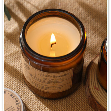 9oz amber glass Scented candle