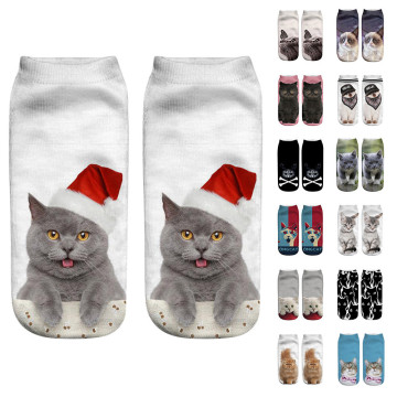 New Arrival 10 Colors 3D Cat Printed Anklet Socks Funny Casual Women Girls Short Socks Hosiery Clothing Accessories #P