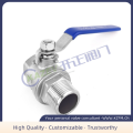 Two-piece inner&outer threaded ball valve