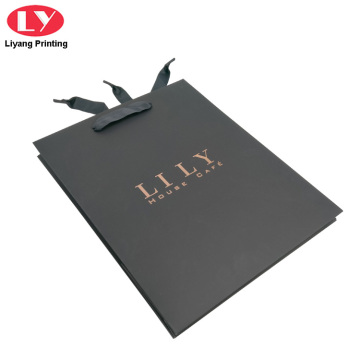 Shopping Black Paper Bag Luxury with Handles