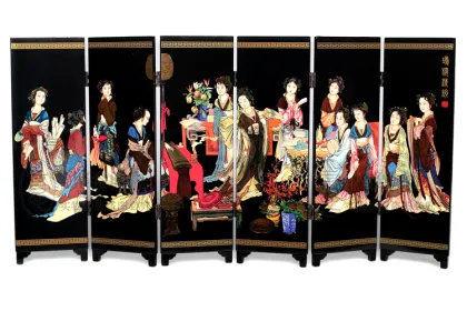 Pictures of ancient ladies, lacquerware, small screens, Chinese handicrafts