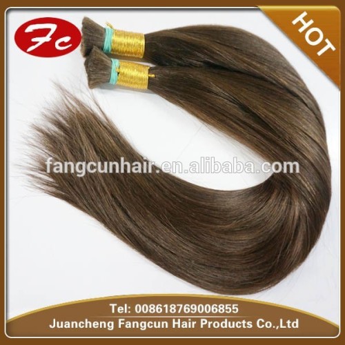 Human hair bulk color 4 remy Indian human hair braid double drawn