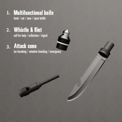 Yuantoose Aluminum Camping Self-Defense Folding Multifunctional Outdoor Engineer Shovel