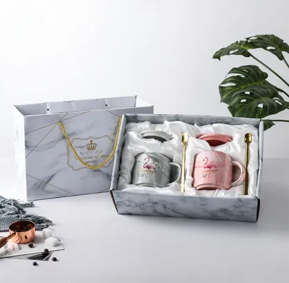 Popular Ceramic Marble Flamingo Cup Set - Mr & Mrs Mugs for Couples