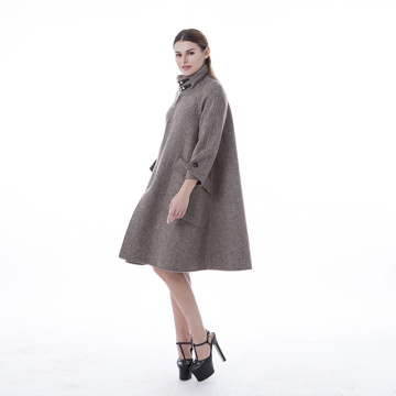 Fashionable camel cashmere coat