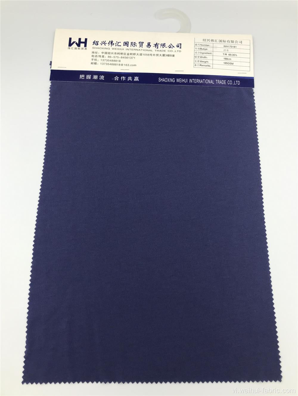 Bán buôn vải dệt kim Màu xanh đậm Vải polyester T / R