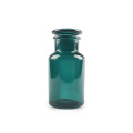 botella de reactivo de vidrio verde de 500 ml con tapa de vidrio