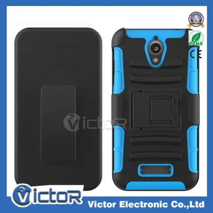 Heavy Duty Cell phone 3in1 robert case for ZTE Obsidian Z820 with kickstand belt