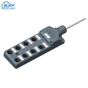 Flexible Installation PNP M12 8Port IP67 Waterproof IO Module Sensor Hub for Food Processing Equipment