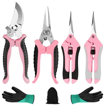 Professional 4-Packs Garden Pruning Shears with Stainless Steel Blades: Heavy Duty Bypass Pruning Shears and Garden Scissors Set