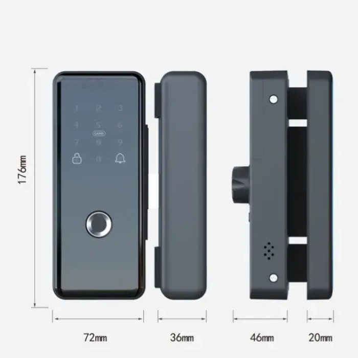 Smart Tuya Lessless клавиатура отпечатка отпечатка пальцев стеклянной дверной замок