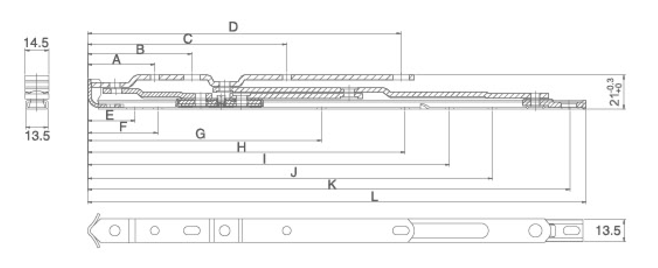 HC13P window friction stay installation drawing