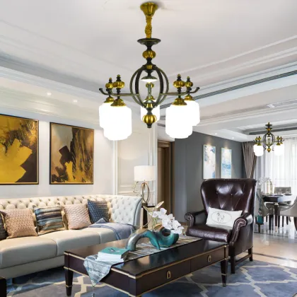 2022 Popular Iron Glass Chandeliers for Bedroom Ceiling Lighting