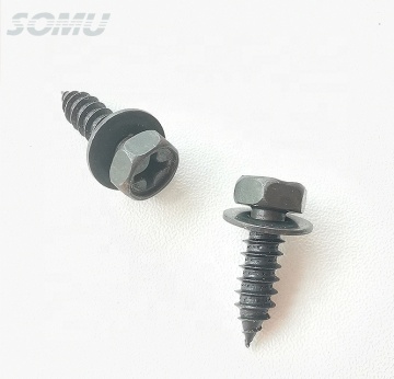 M6 Black Self-tapping Hex Head Screw for Fender/Bumper Cover