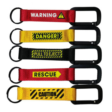 PERINGATAN BAHAYA GRIST LANYARD KEYRING - Penyelamatan PERHATIAN Tarik untuk mengeluarkan Keychain Carabiner