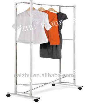 2016 China supplier stainless steel clothes rack/coat rack/garment rack with 4 wheels