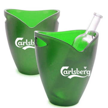 Personalized plastic green wine ice bucket