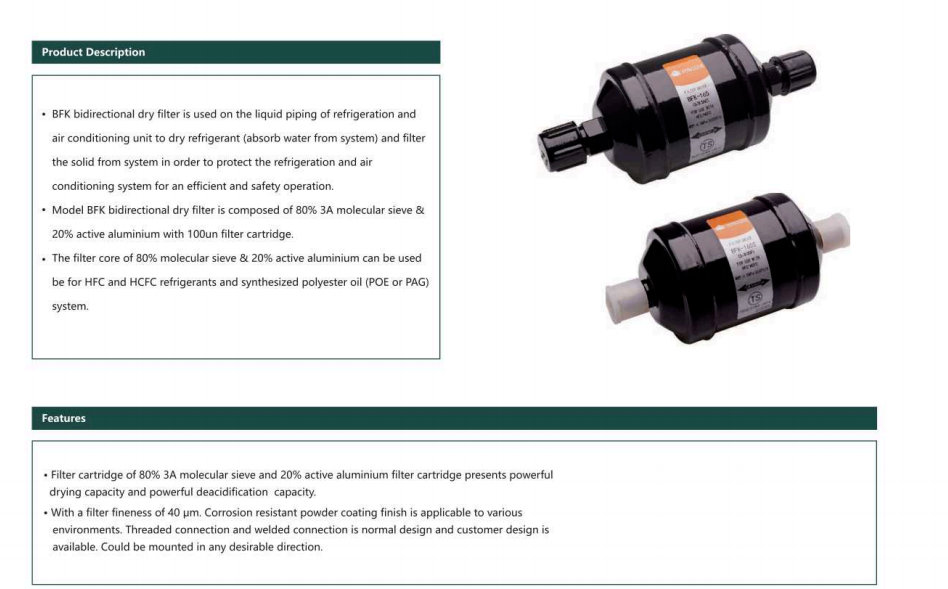 Hongsen Refrigeration Two-way Filter Drier, High Quality Hongsen ...