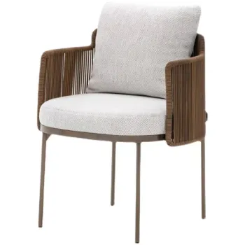Aluminum Metal Frame Braid Design Sponge Cushion Outdoor Chairs for Restaurants and Bars