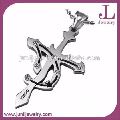 Junli Jewelry Fashion Cross Pendant Stainless Steel Silver Taurus Pendant