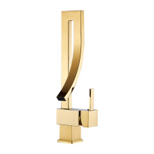 Розничная торговля сантехникой Творческий латунный золотой смеситель для раковины для ванной комнаты Водопад Золотой смеситель для раковины