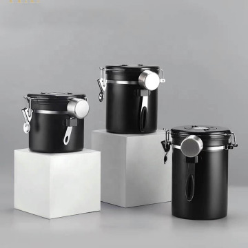 Matt Black Stainless Steel Vacuum Sugar Canister