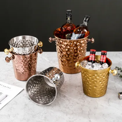 Good Quality Gold-Crafted Ciroc Champagne Cooler: A Modern Stainless Steel Ice Bucket for Stylish Beverage Serving