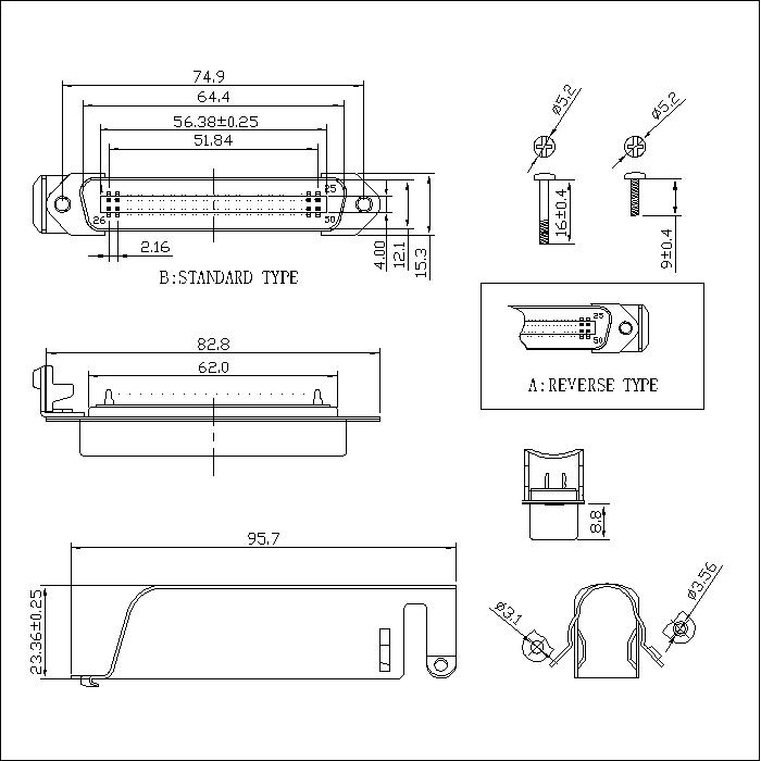 57CC-MXXXX02 2.16mm CENTRONIC LOW PROFILE MALE SOLDER & 70500 METAL SHELL SIMPLIFIED STYLE