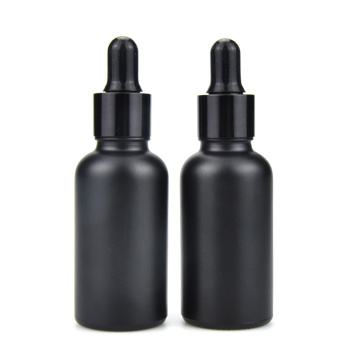 empty customised logo 30ml 50ml 100ml matte black glass bottles dropper