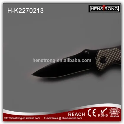 Camo Coated Aluminum Handle black coat blade small pocket knife