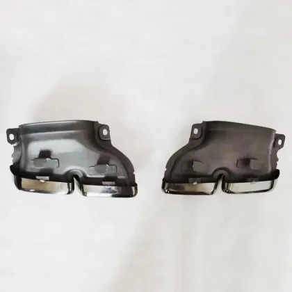 Black Rear Diffuser Exhaust Pipe Tips for Mercedes-Benz C-Class W205 Sedan