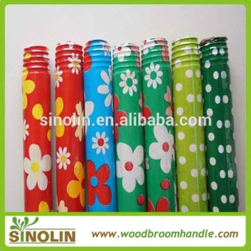 pvc cover wooden handle for broom /wooden broom stick/brush handle