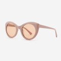 Round Cat-eye bevel Acetate Female's Sunglasses