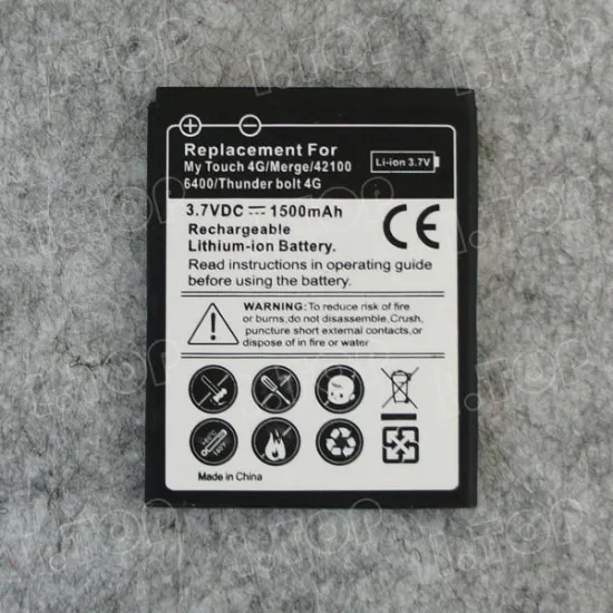For HTC thunderbolt 4G battery,3.7V 1500mAh, Made in china