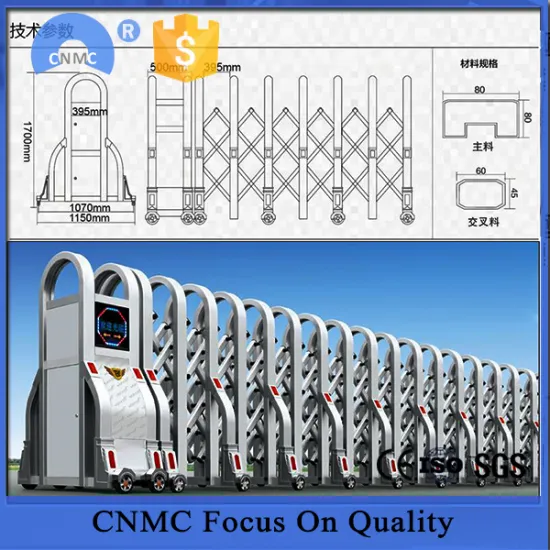 Collapsible outdoor gate driveway sliding gates extension security gate