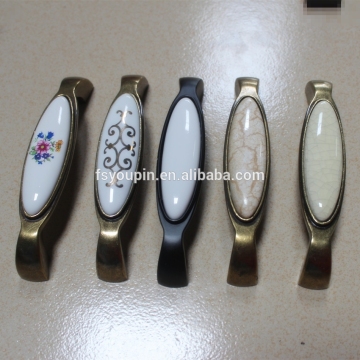Rectangular Antique Zinc Alloy and Ceramics Cabinet/Drawer/Closet Handle /Furniture Handle
